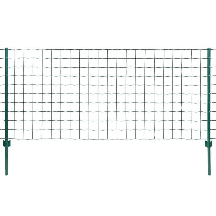 VidaXL Euro Fence Set Steel Green Mesh Fencing Garden Fence 142812