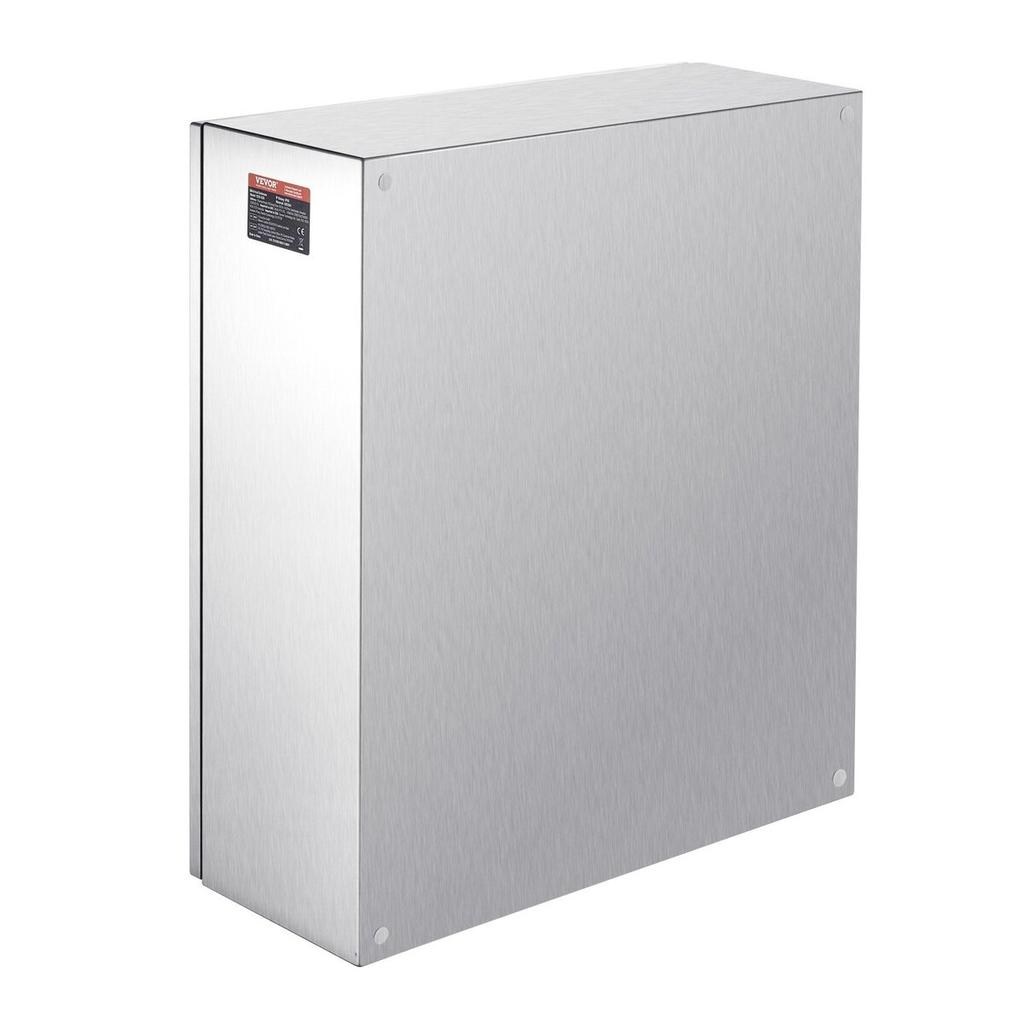 Steel Electrical Box, 24"x 20"x 8", 304 Stainless Steel Electrical Enclosure Box, Wall-Mounted Outdoor Electrical Electronic Equipment Enclosure with