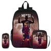 Mochila Estrella de Fútbol niño Mochila Deportiva Escolar Set de 3 Piezas Mochilas Bolsos de Hombro Bolsas para Lápices M-Messi Mochila Escolar Regalo para Niños