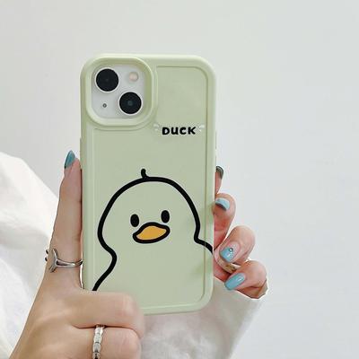 Green Cute Duck Ins Capa Silicone Soft Protector Cartoon Phone Case For Iphone 12 13 Pro Max Xsmax X Xr 11 Promax Back Cover