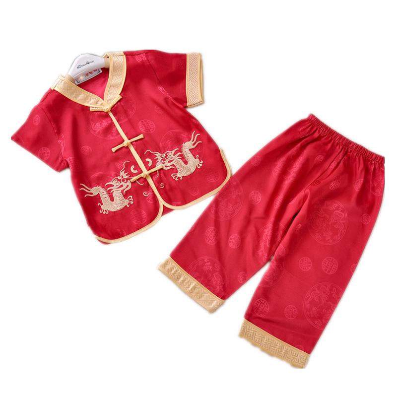 Completo Tang Suit Ricamato per Ragazzi con Drago – Stile Cinese per Esibizioni e Compleanno Kung Fu