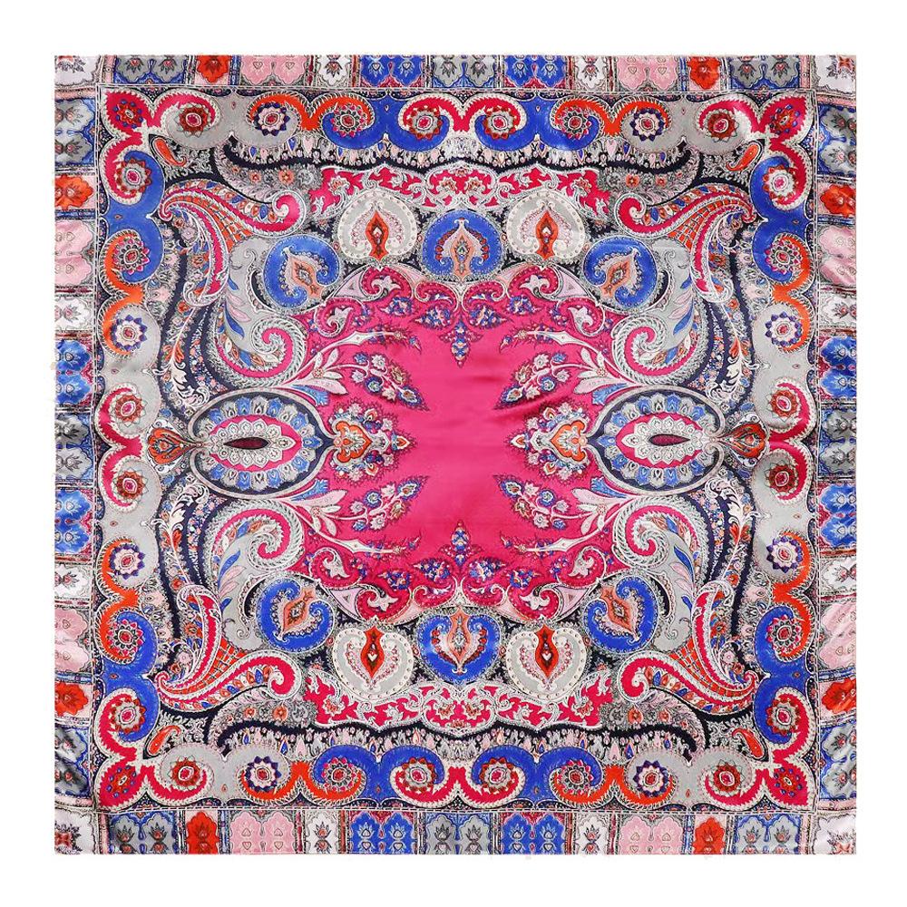 Women’s Headscarf – 90cm Square Satin Printed Scarf in Trendy, Versatile Colours