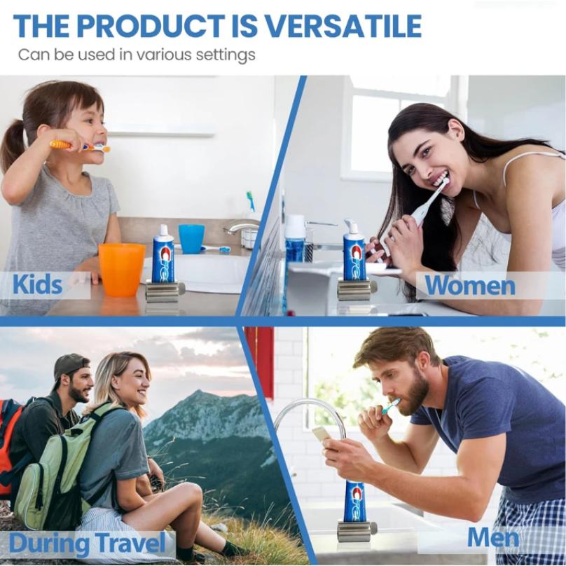 Koupelnové doplňky Mačkátko na zubní pastu Váleček na tuby Nerezový ždímač Válečkový otočný dávkovač na masti Kosmetika