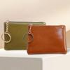 Fashion PU Leather Coin Purse with Keychain Portable Card Holder Zipper Closure Wallet Women