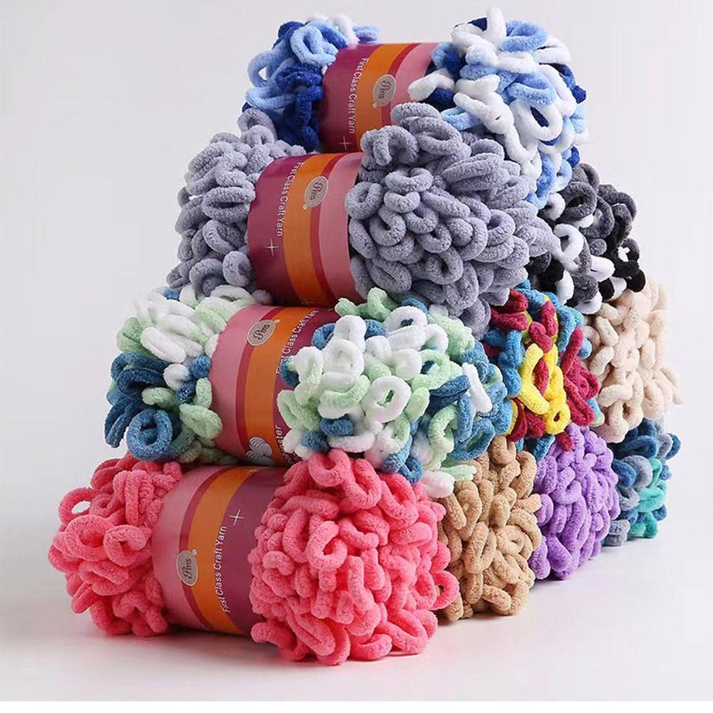 Hand-woven Chenille Yarn Polyester Knitting Yarn 100g Finger Loops Yarn