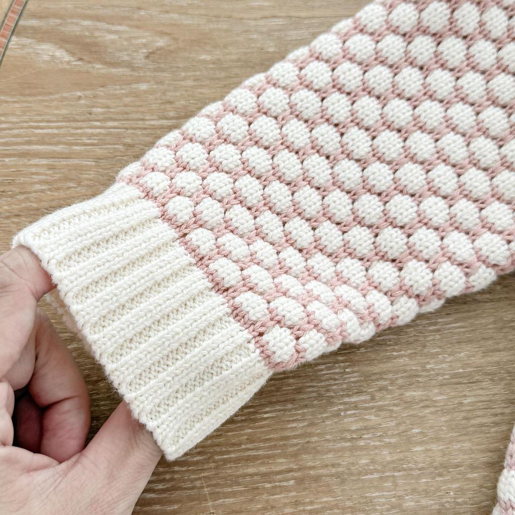 Spring & Autumn Korean-Style Baby Girl Romper with Two-Color 3D Bubble Ball Design