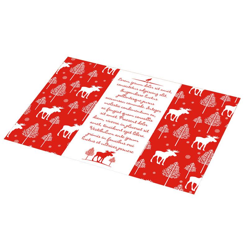 Napperon Teslin Isolant Thermique Style Noël - Napperon de Table Imprimé PVC pour Décoration d'Hôtel et de Maison