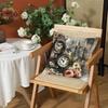 Vintage Floral Cushion Cover Silky Short Plush Invisible Zipper Dustproof Sofa Pillow Case for Home Decor