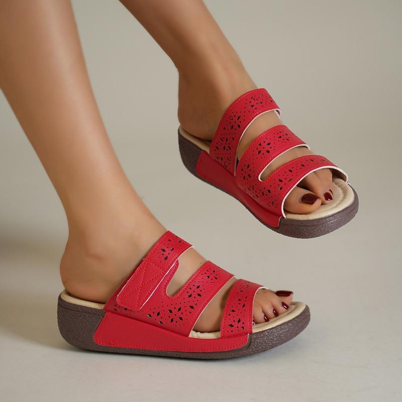 New Summer Flat Plus Size Peep Toe Wedge Platform Women's Sandals
