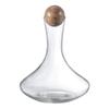 Glass Wine Decanter with Wooden Sphere Stopper Handmade Elegant Table Display Perfect Decanting Enhances Flavor 85 Oz Capacity