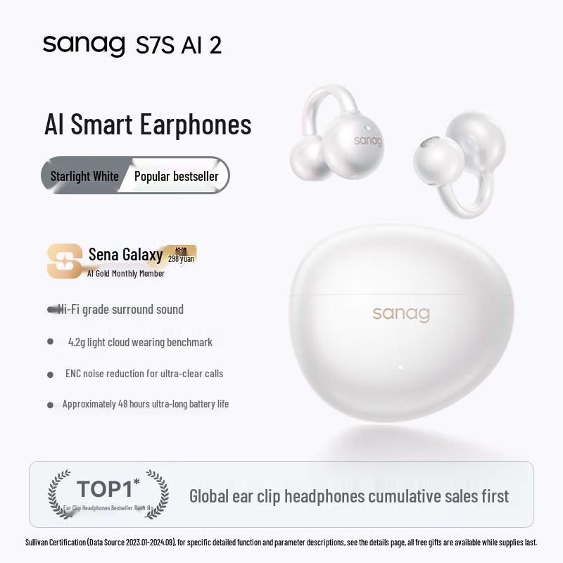 

SANAG S7S AI Open-Ear Wireless Ear-Clip Headphones