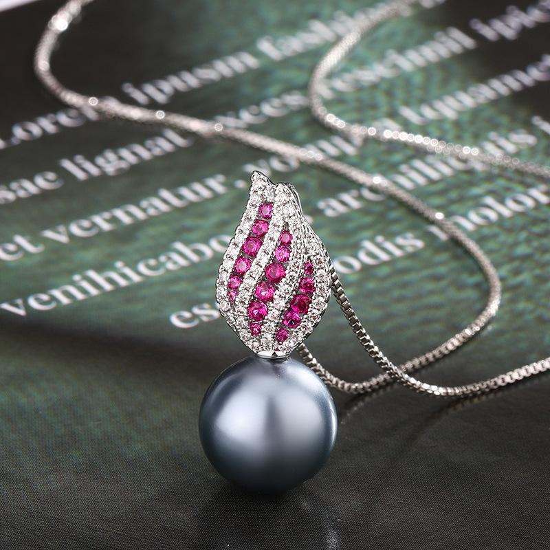 

Осенью и зимой новые простые и романтичные серьги из искусственного натурального жемчуга S925 серебряные серьги-гвоздики с жемчугом ожерелье платиново-серого цвета