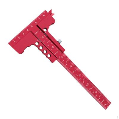 Tracciatore a T per Lavorazione del Legno, Calibro di Marcatura e Misurazione, Strumento Multifunzionale per Falegnameria Fai da Te per