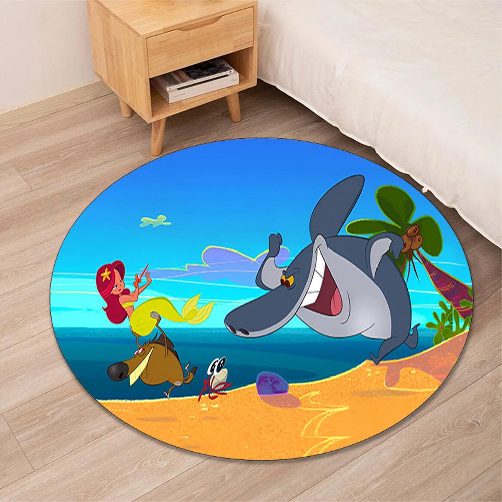 Tappeto Rotondo Stampato Zig & Sharko Tappeto per Sedia Tappeto per Area Tappetini per Ingresso, per Sedia da Ufficio Soggiorno Camera da Letto Cucina.