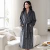 Dicker Flanell-Bademantel für Paare im Winter - Warmer Korallenfleece Langer Bademantel für Damen und Herren