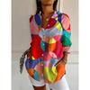 Autumn Women's Casual Long Sleeve Shirt Beautiful Flower Print Travel Lapel T Shirt Elegant Single Breasted Tops Long Shirt
