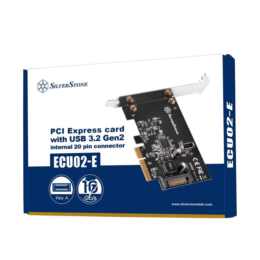 Silverstone USB 3.2 PCI Express Card with Internal 20-Pin Key-A Connector (SST-ECU02-E)