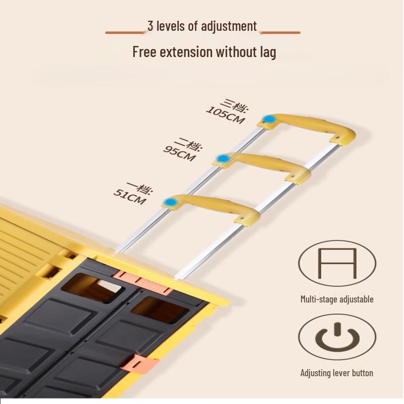 UOSU Foldable Shopping Cart with Storage Box
