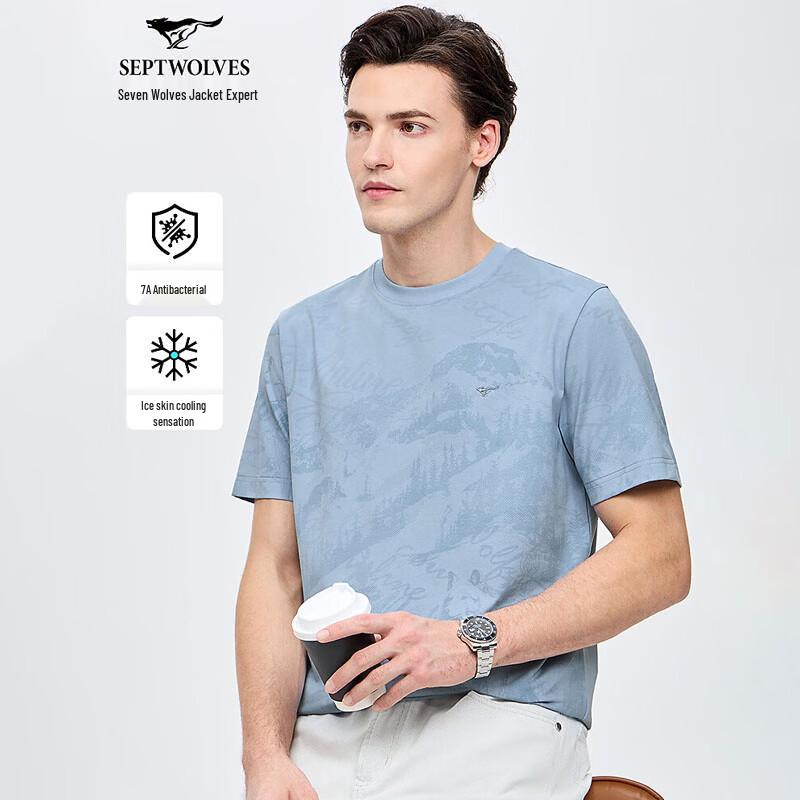 SEPTWOLVES Men s Skin-Friendly High Cotton Round Neck T-Shirt XXL
