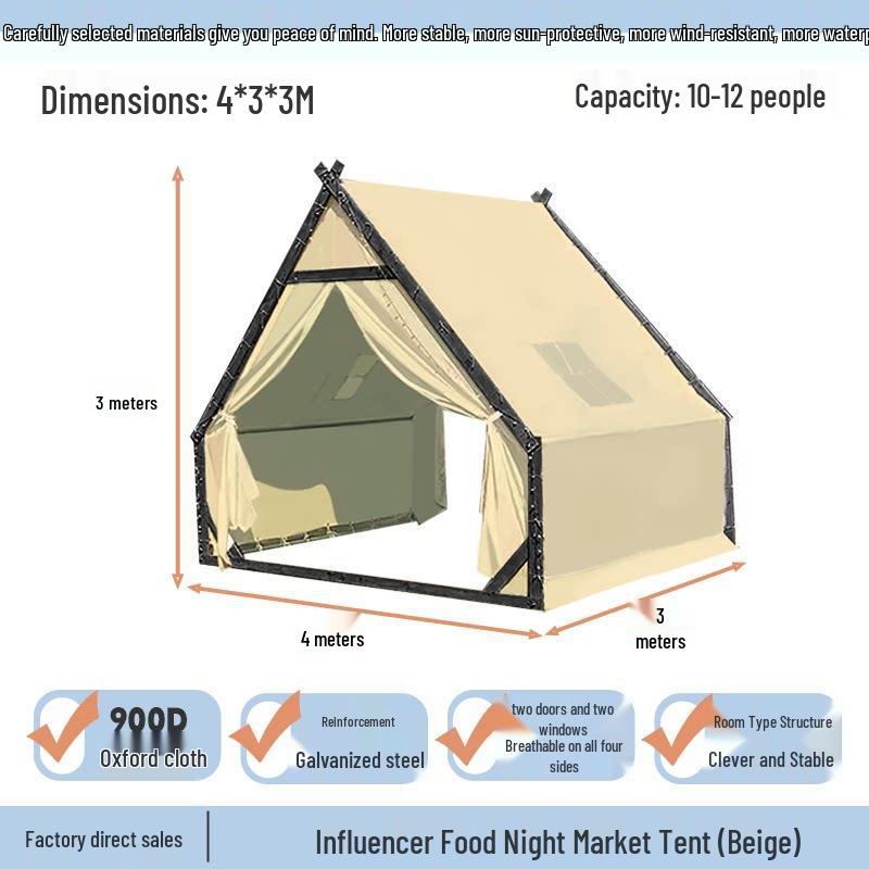 Three-Person Rainproof BBQ Dining Tent for Outdoors & Indoors