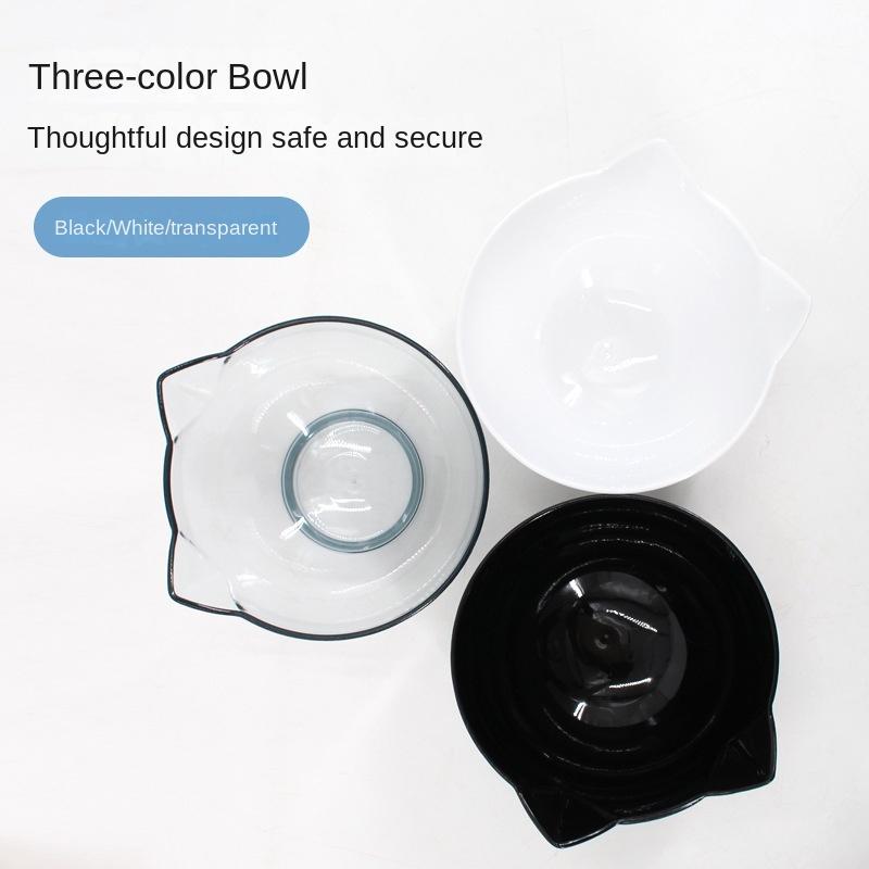 Non Slip Oblique Mouth Plastic Pet Cat Basin Dog Bowl Feeder 15 Degree Bowl with Stand Basin Oblique Mouth Double Bowl cat Bowl