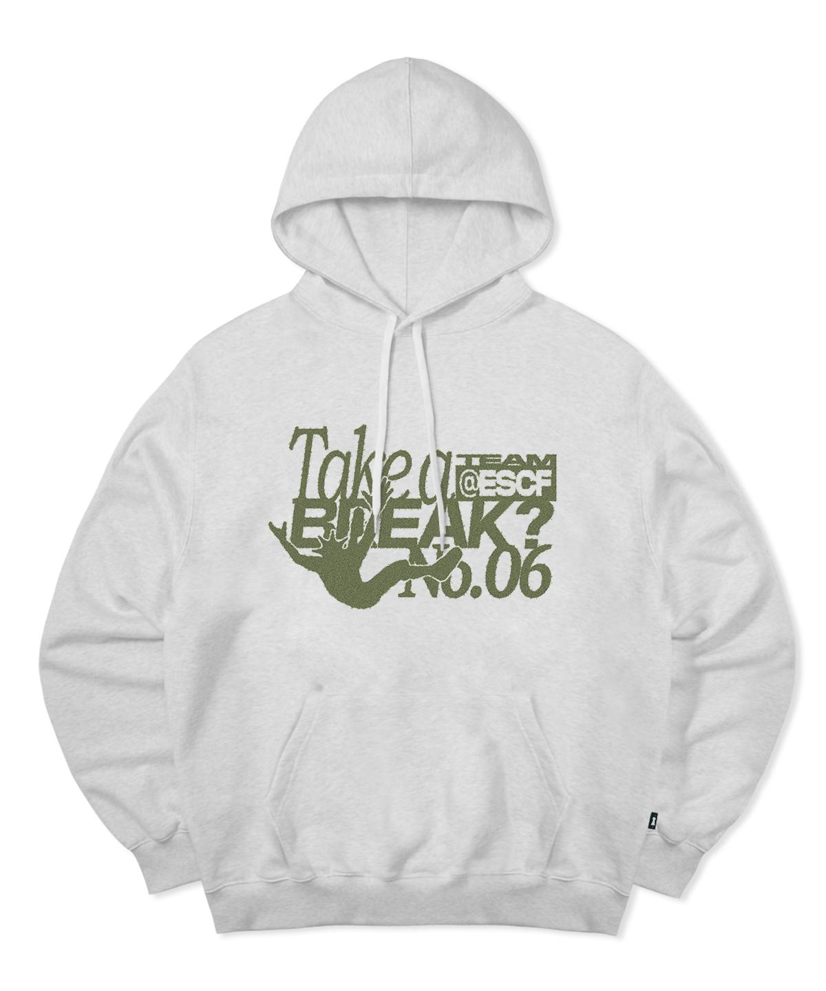 Escape From 06 Break Print Hoodie White Melange L