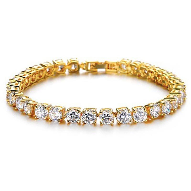 {Summer2} {Summer2} Hiphop Tennis Bracelet 3mm Cubic Zirconia Mens Crystal Link Chain On The Hand Streetwear Jewelry