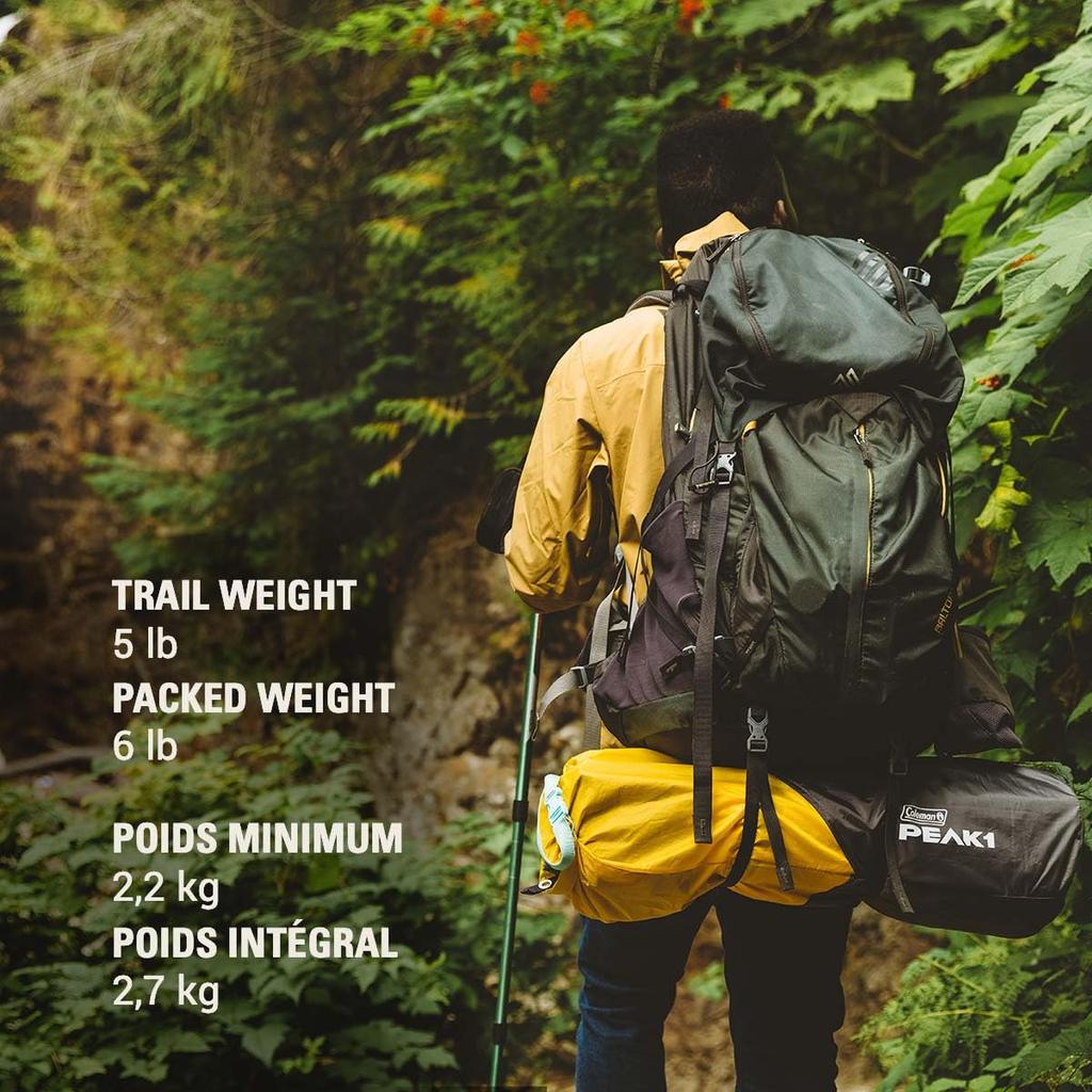 COLEMAN PEAK1 Premium Personen-Trekkingzelt mit Sternenblick Wasserdicht Breit und Hält Winden bis zu 45 MPH stand 1/2/3/4/6 Fenster, Stoff, Tür, Zeltunterlage,