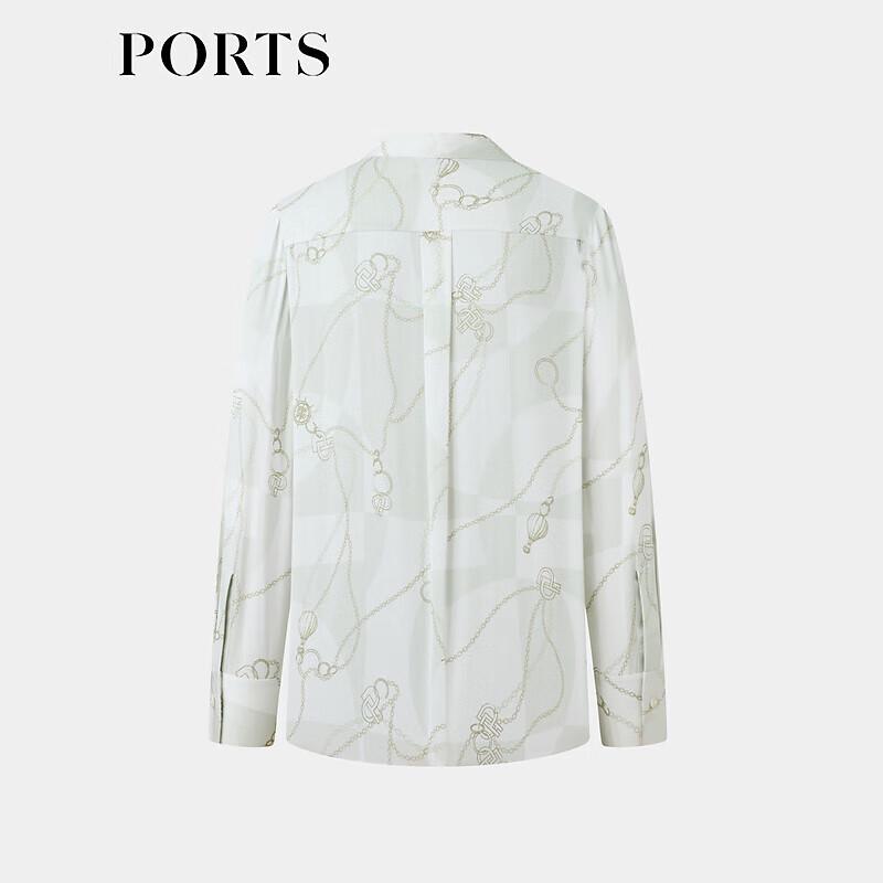 Ports Early Spring Printed Scarf-Neck Blouse