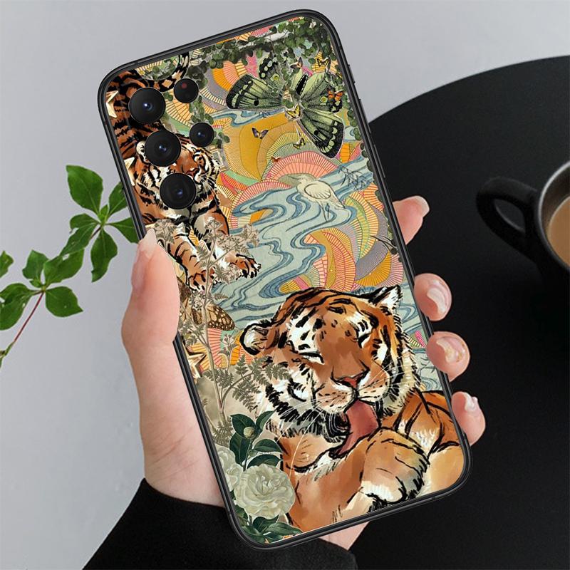 Handyhülle für Samsung A55 A16 A56 A36 A35 A15 A53 A54 A33 A34 A25 A05S A52 A52S A14 A26 A71 Tiger Kunst