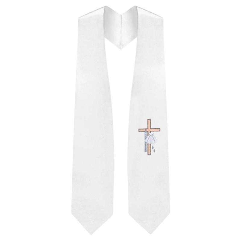 

Baptism Shawl with Cross & Candle Ribbons – Teen & Adult Ceremonial Styles Child