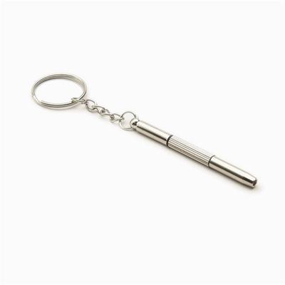 Draagbare multifunctionele roestvrijstalen bril schroevendraaier zonnebril horloge reparatieset met sleutelhanger