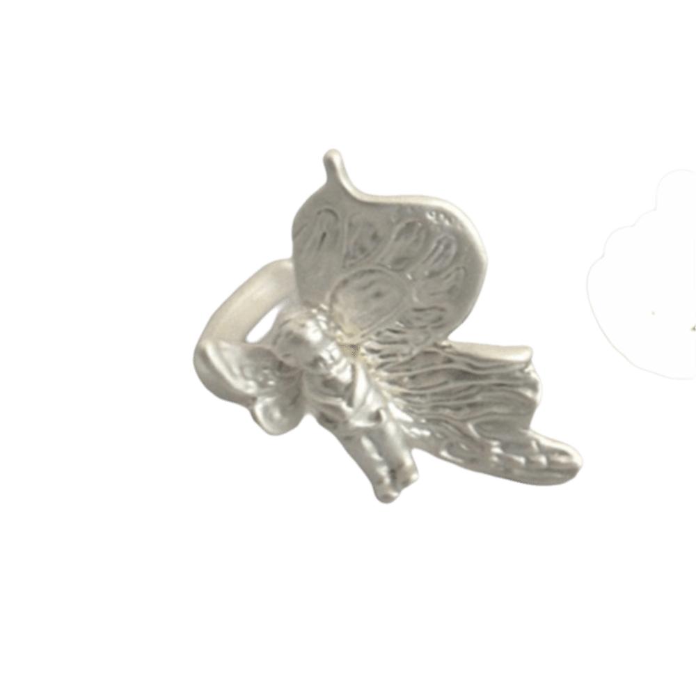 

Unique Wing Ring Retro Opening Ring Creative Irregular Ring Gift срібний