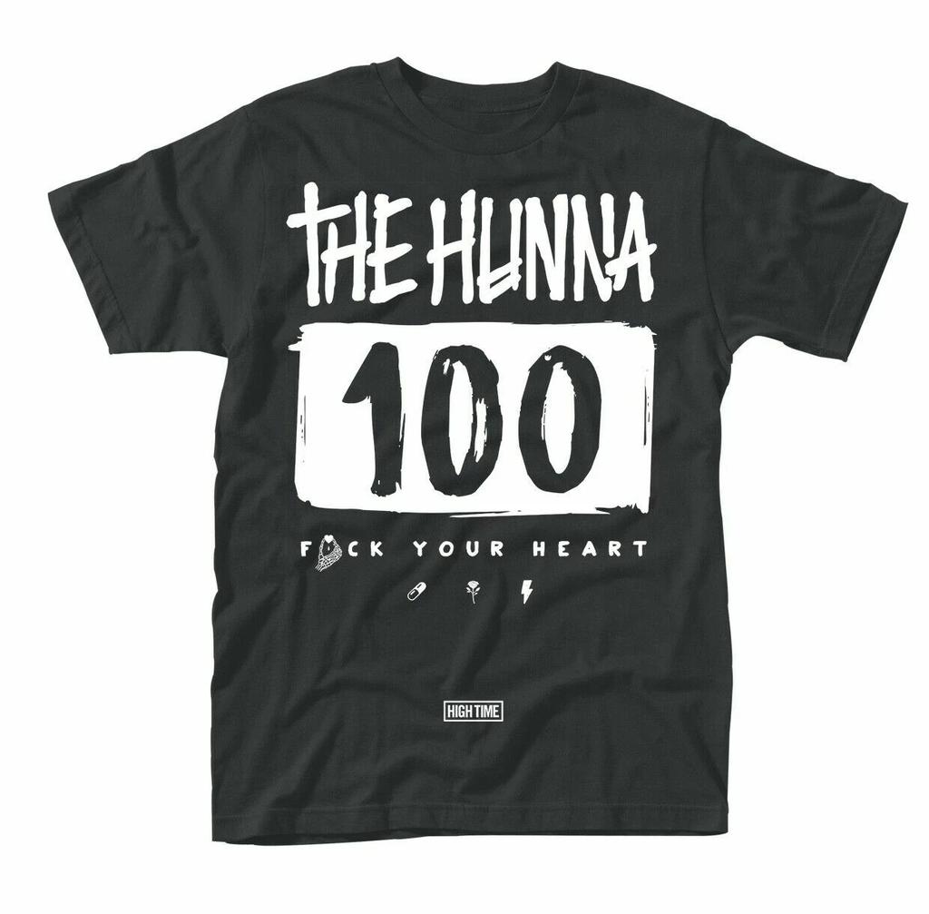 Maglietta Uomo Nera 100% Cotone Licenza Ufficiale The Hunna 100 Logo Magliette Uomo Top The Hunna Maglietta Classica