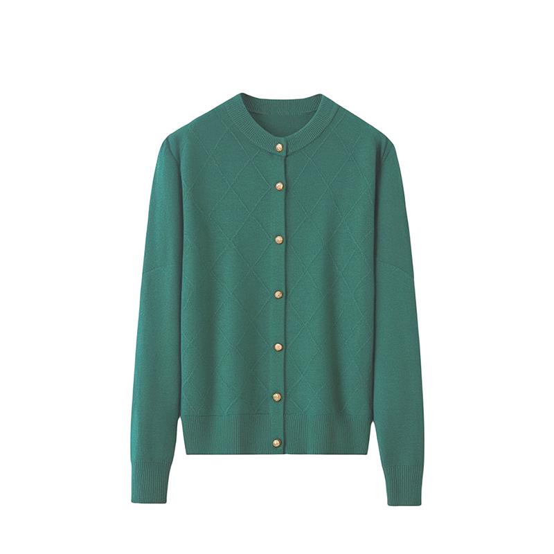 

Spring & Autumn Embroidered Knit Cardigan - Round Neck, Long Sleeve, Perfect for Middle-Aged & Elderly Women s Outerwear Purple Brown 8807