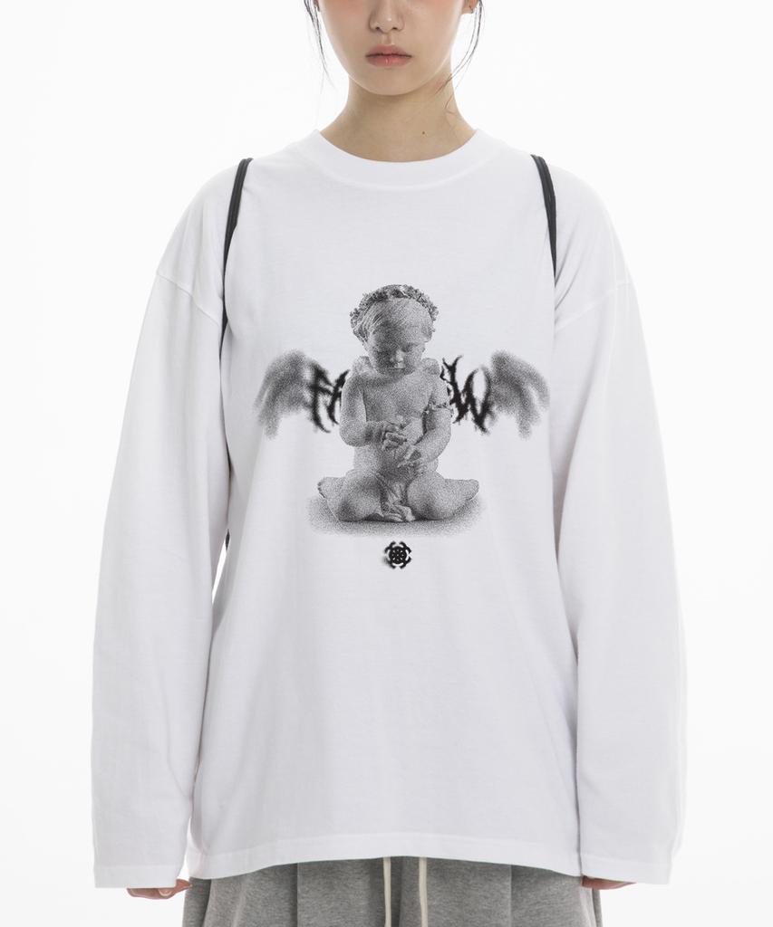 Paensyo Demonic Angel Overfit Long Sleeve - White