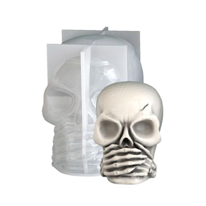 Food Grade Skull Craft Mold Safe Realistic Skull Mold For Kids Resin Art Projects Halloween Home Decoration