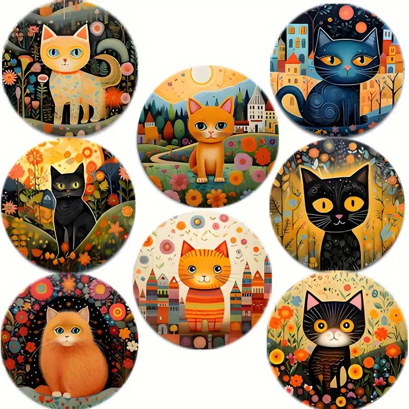 8PCS 10cm Wooden Coaster Tea Coffee Cup Pad Heat Resistant Round Bowl Teapot Mat Wood Placemats Coasters for Home Kitchen Decor