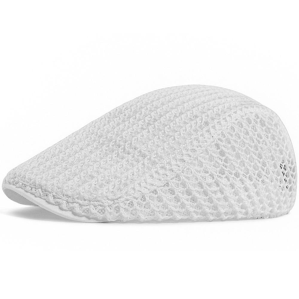 Summer Thin Crochet Hat Casual Newsboy Cap Fashion Sun Visor Flat Hat Women Men