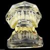 925 Sterling Silver Rapper Iced Out Hollow Design Grills Teeth Grillz Top Bottom Teeth Men Plain Hiphop Vampire Grillz for Teeth