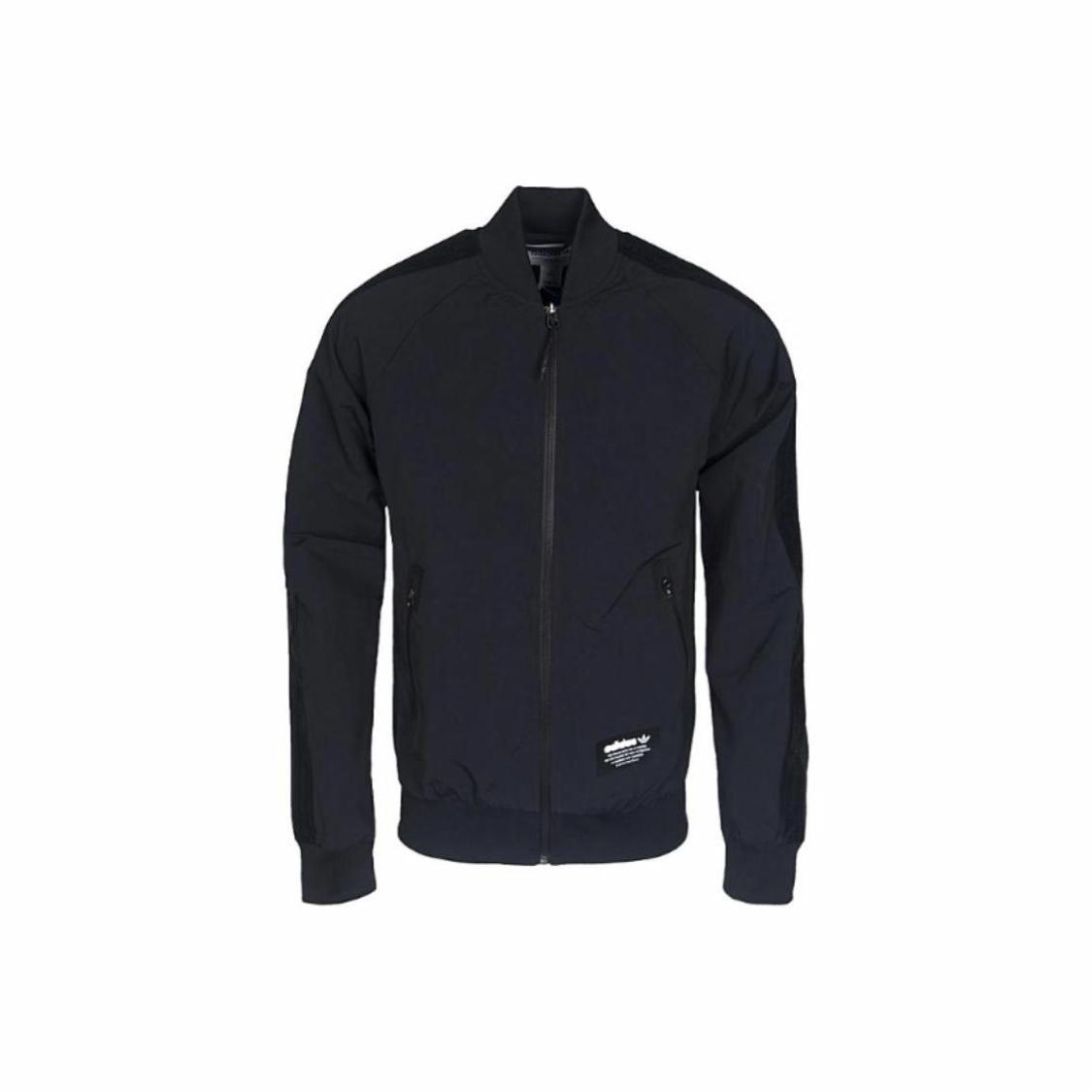 adidas Letter Logo Printed Fashion Zipper Comfortable Knit Jacket Men s Black S