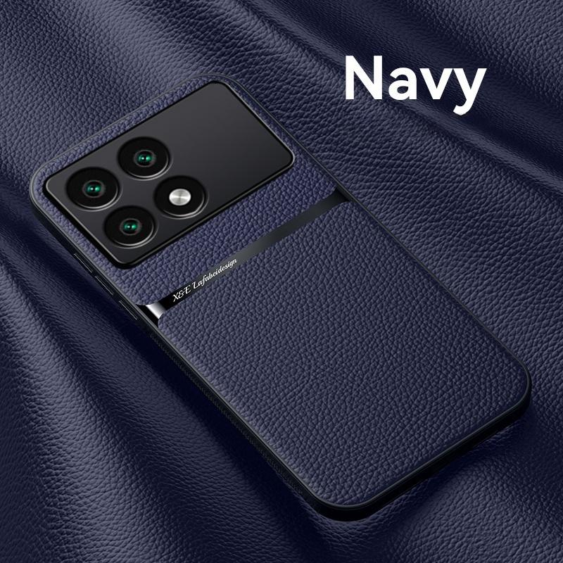 För Xiaomi Poco X6 Pro 5G Skal Bil Magnetisk Hållare Läderskydd För PocoX6Pro Poko Little X 6 Pro X6Pro 5G Mjukt Silikon Coque