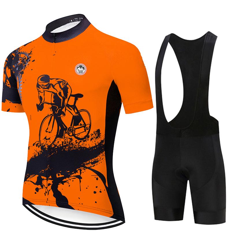Kombinezon Kolarski 2025 Nowy Męski Letni Zestaw Krótki Rękaw Oddychający Sportowy Wyścigowy Ubrania Rowerowe MTB Uniform Rowerowy Outdoor