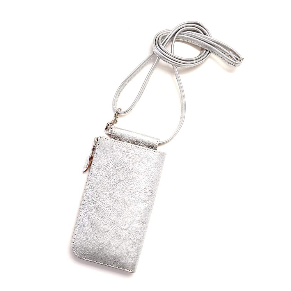 AGILITY affa SAYA Pochette Чехол для смартфона, Кошелек, L-образный, Компактный, Простой, Натуральная кожа, Золотой и Серебряный