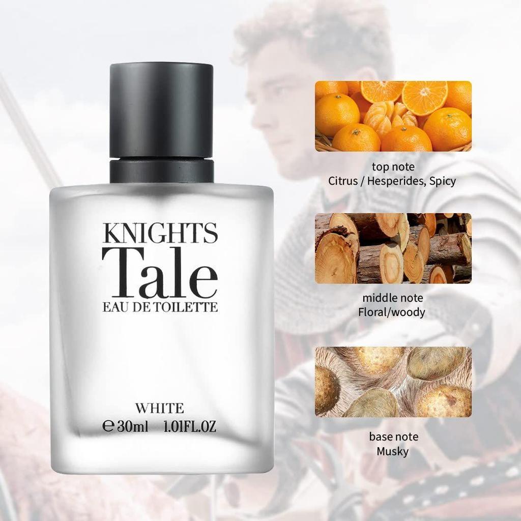 MINISO Knights Tale Eau De Toilette Beauty Cosmetic Fragrance for Men, 30ml, White