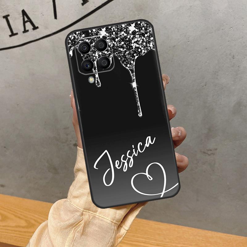 Glossy  Glitter Personalised For Samsung Galaxy M16 M34 M11 M35 M21 M06 M33 M13 M53 M31 M55 M15 M14 M54 M12 M32 M52 Case