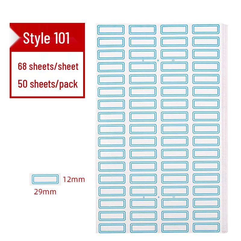 Colored Self-Adhesive Label Stickers for Handwriting, 50 Sheets - Office Use Name & Price Tags