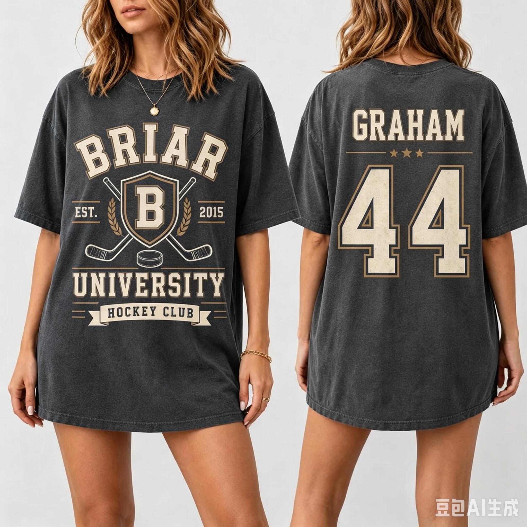 Fashion Pants NO.1 Buiten Campus Briar University Hockey Club Graham 44 T-shirts Mannen Vrouwen Katoen Y2K Kleding Korte Mouwen Top 3XL