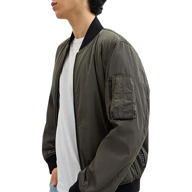 Coach FW24 Knitted Ribbed Reversible Jacket Men Jacket Charcoal-Gray CT734-TQE