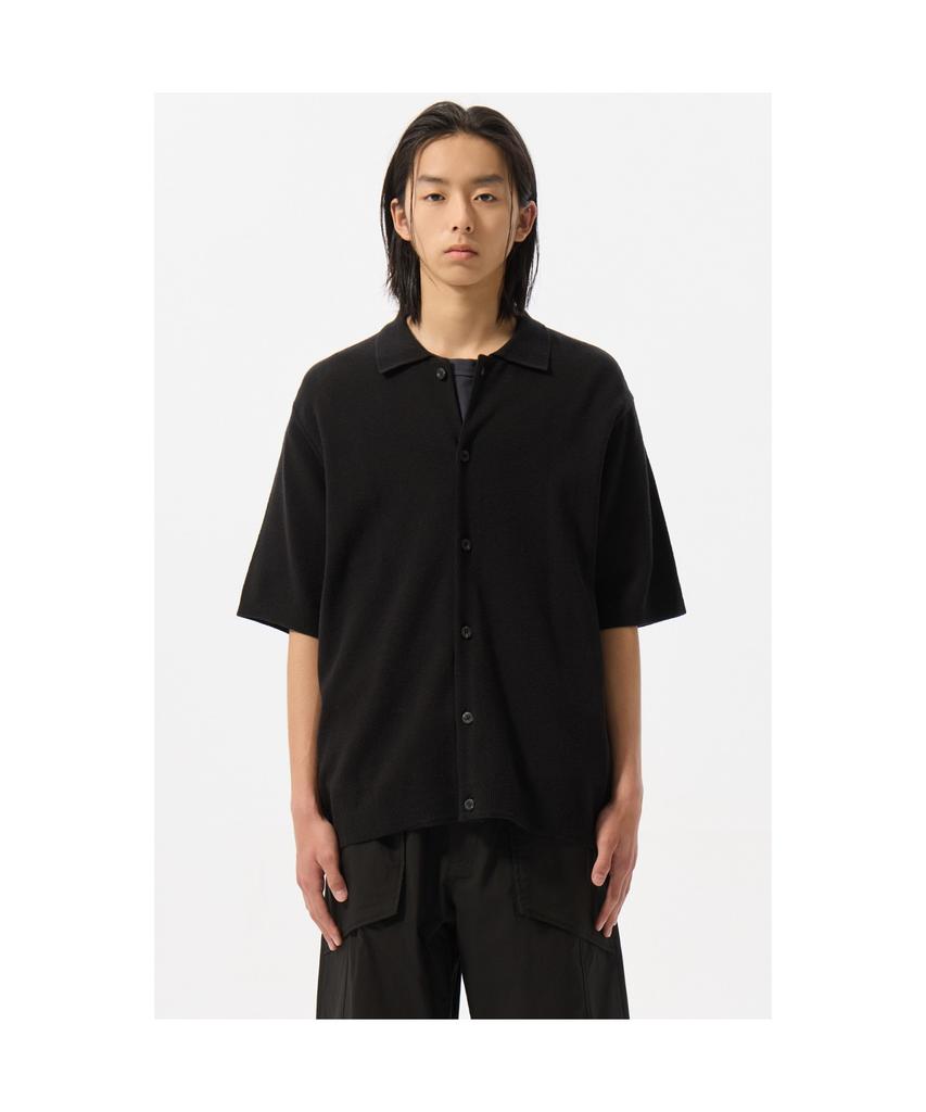 Customellow Black Soft Half Sleeve Cardigan Cwwam25311Bkx